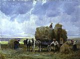 Julien Dupre Harvesters Loading the Cart painting